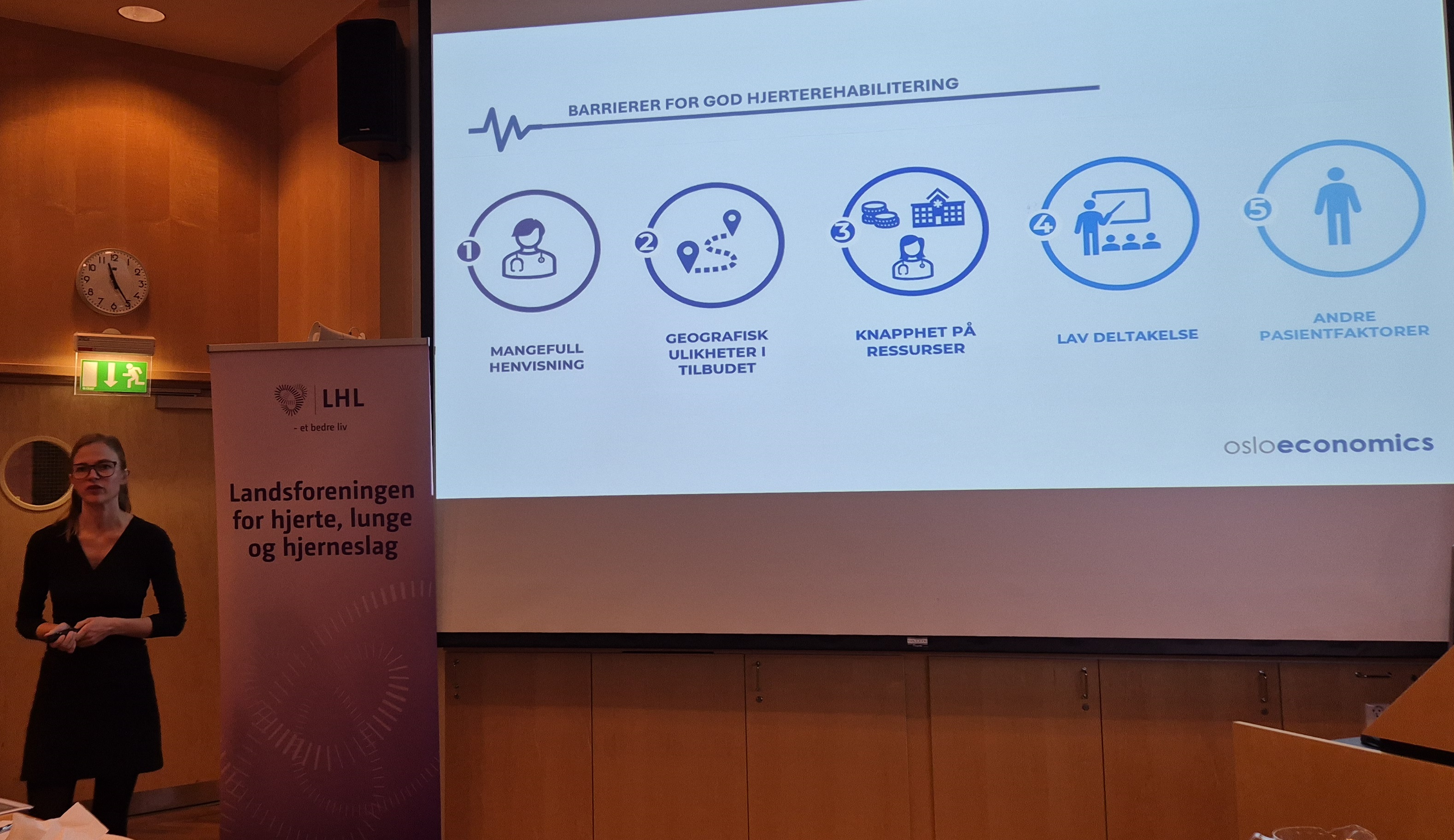 Oslo Economics presenterte ulike barrierer for deltakelse på hjerterehabilitering i Norge