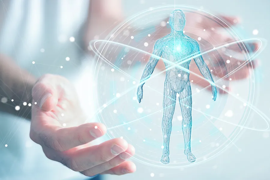 A person holding a bubble