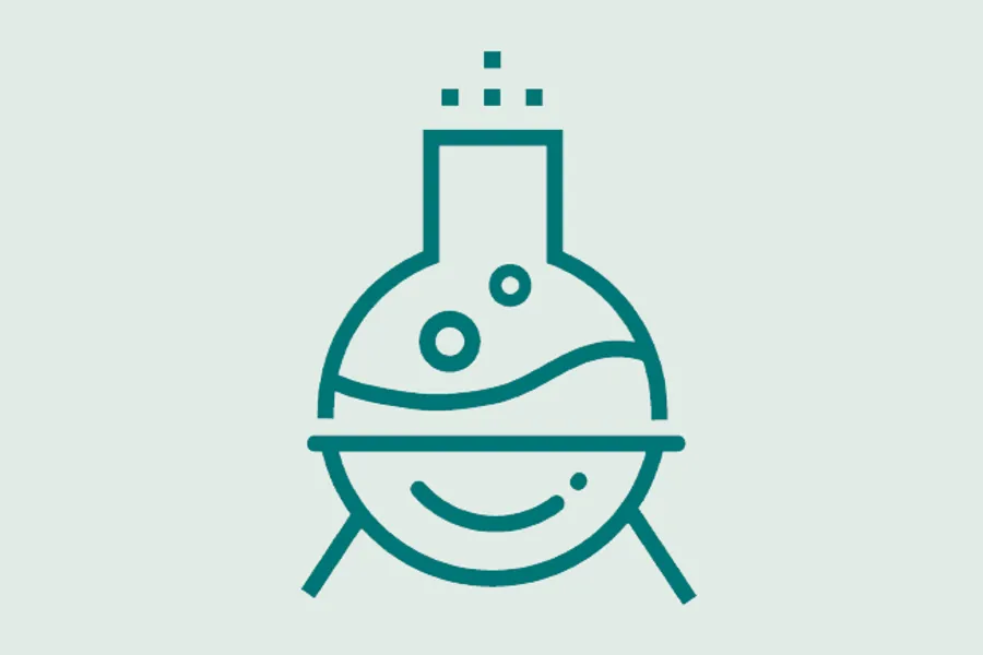 Illustrasjon av en glasskolbe