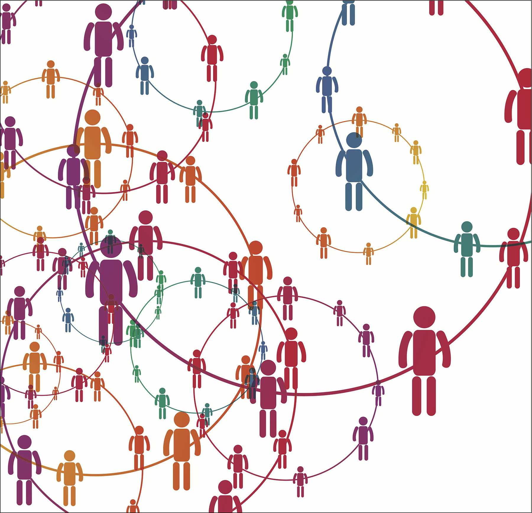 Illustrasjonsfoto som viser menneskelige figurer med sirkler