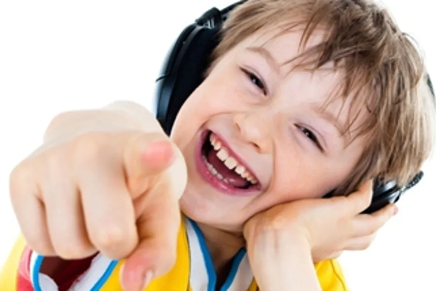 Boy with hearing bells