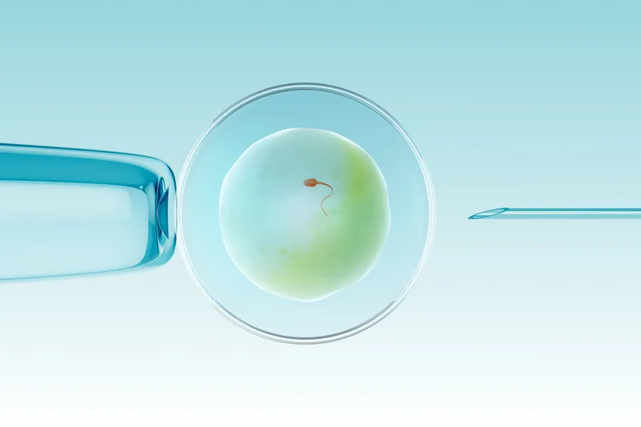 En hvit sirkel med en blå sirkel i midten