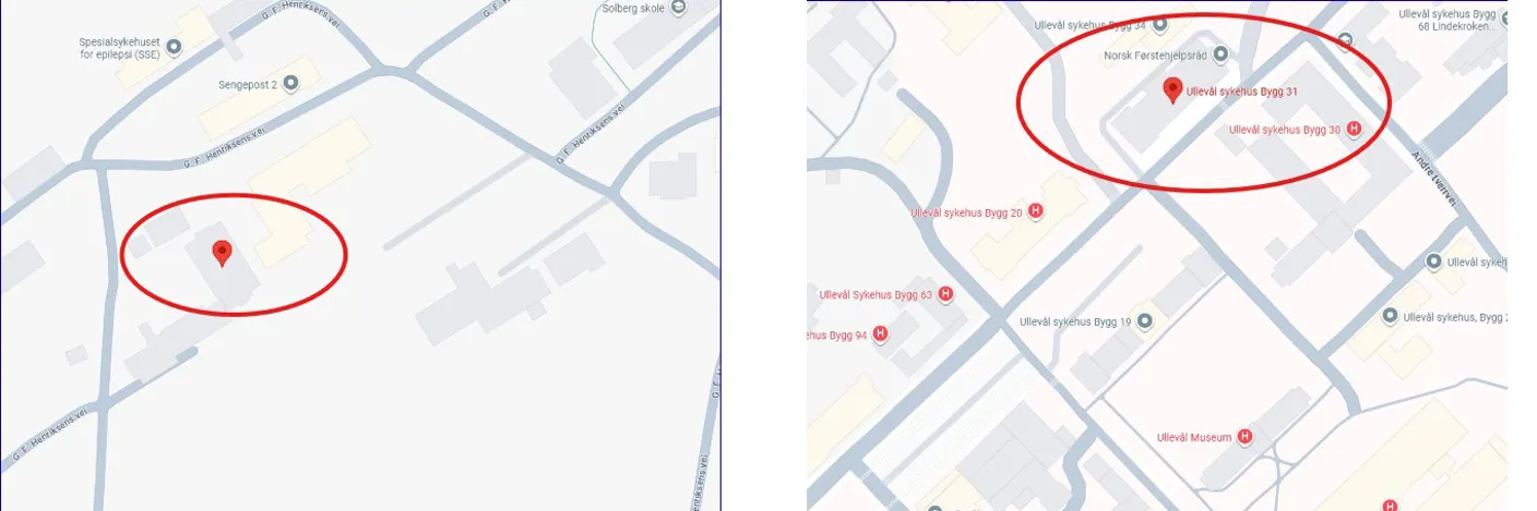 Utklipp fra Google maps