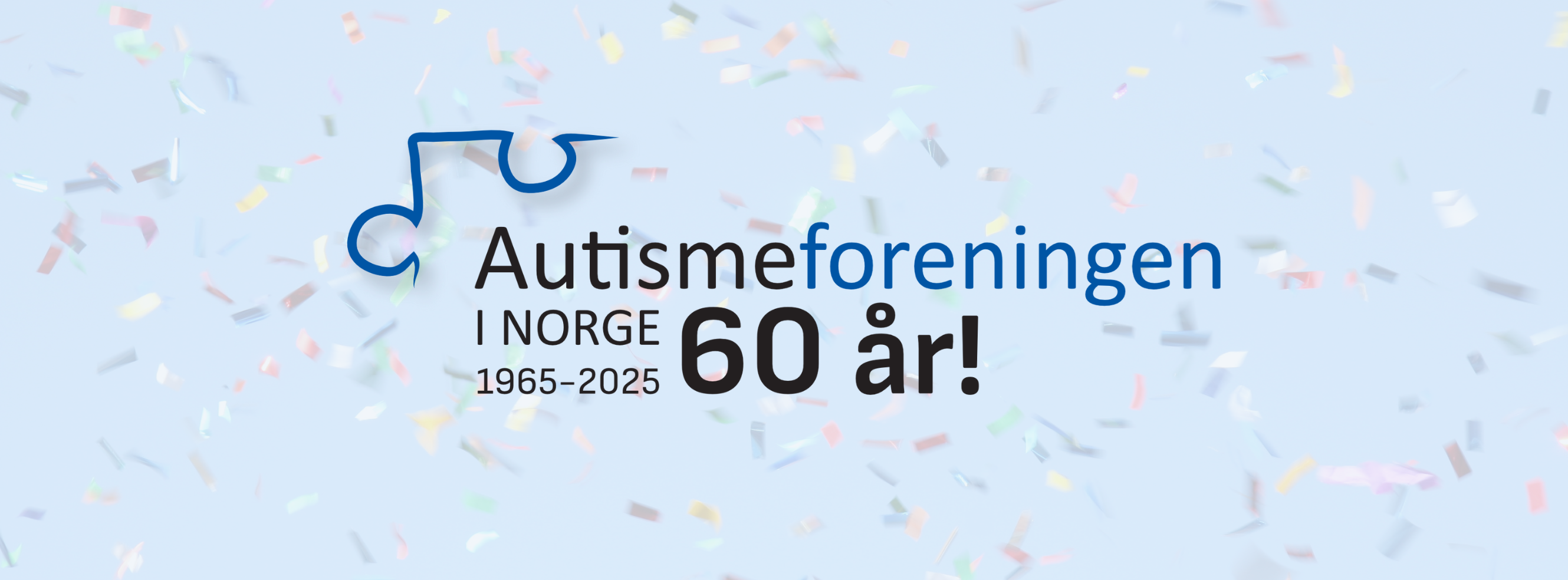 Banner med "Autismeforeningen i Norge 60 år"