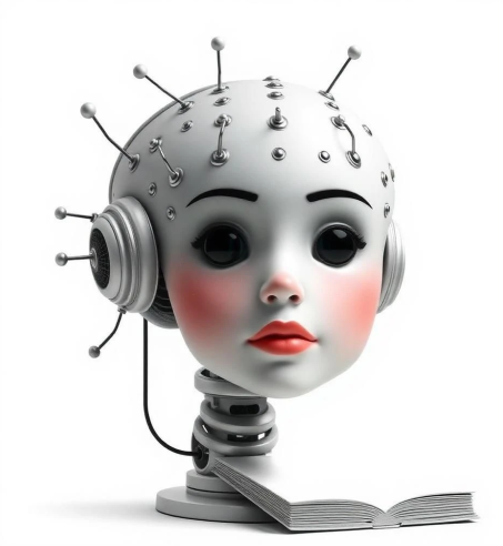 Et hvitt mannequinhode med et ansikt