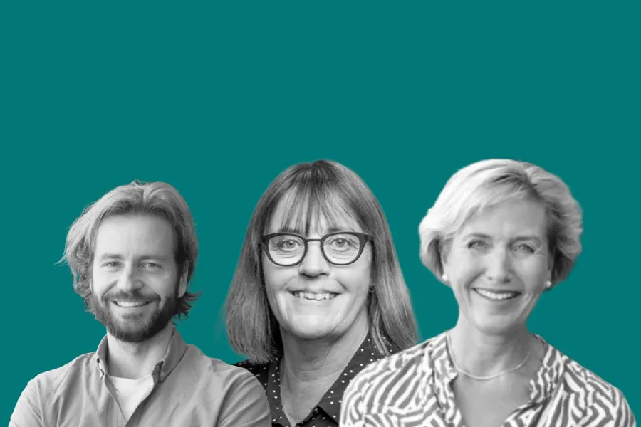 Bilde av Kjetil Bremer og gjestene Karin Irene Gravbrøt og Ingeborg Ulltveit-Moe Eikenæs