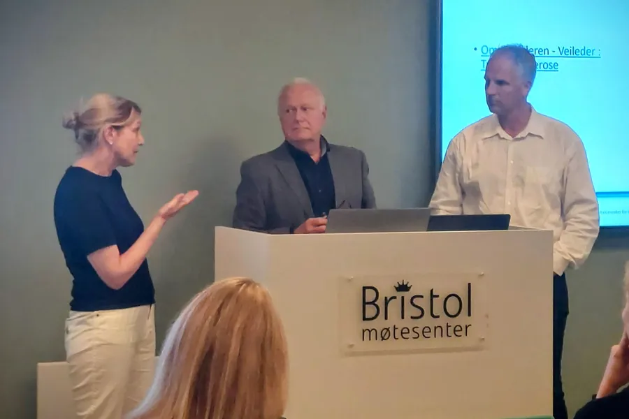 En gruppe mennesker som står på et podium