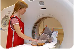 Sykehusmaskoten Rasmus tar CT