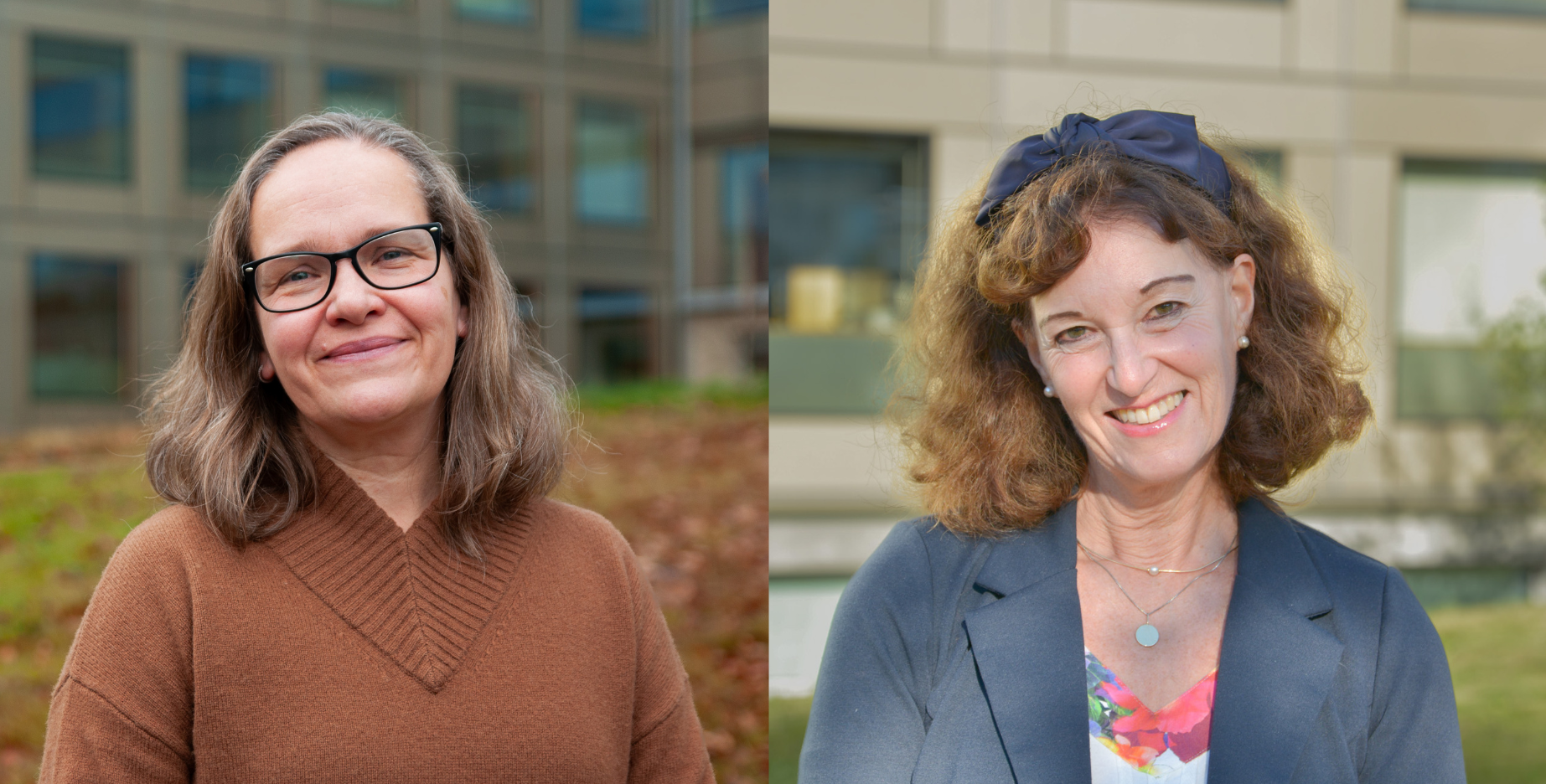 Et par kvinner som smiler